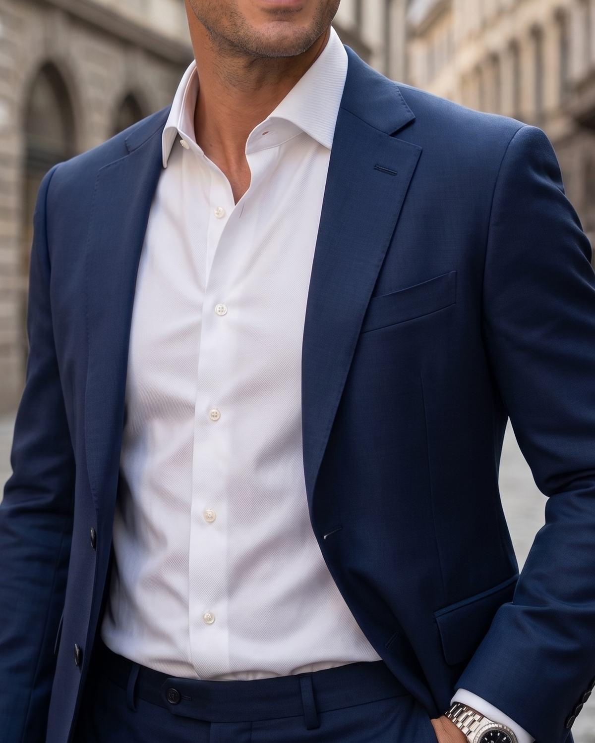 Nevron Wrinkle-Resistant White Twill Shirt - 3