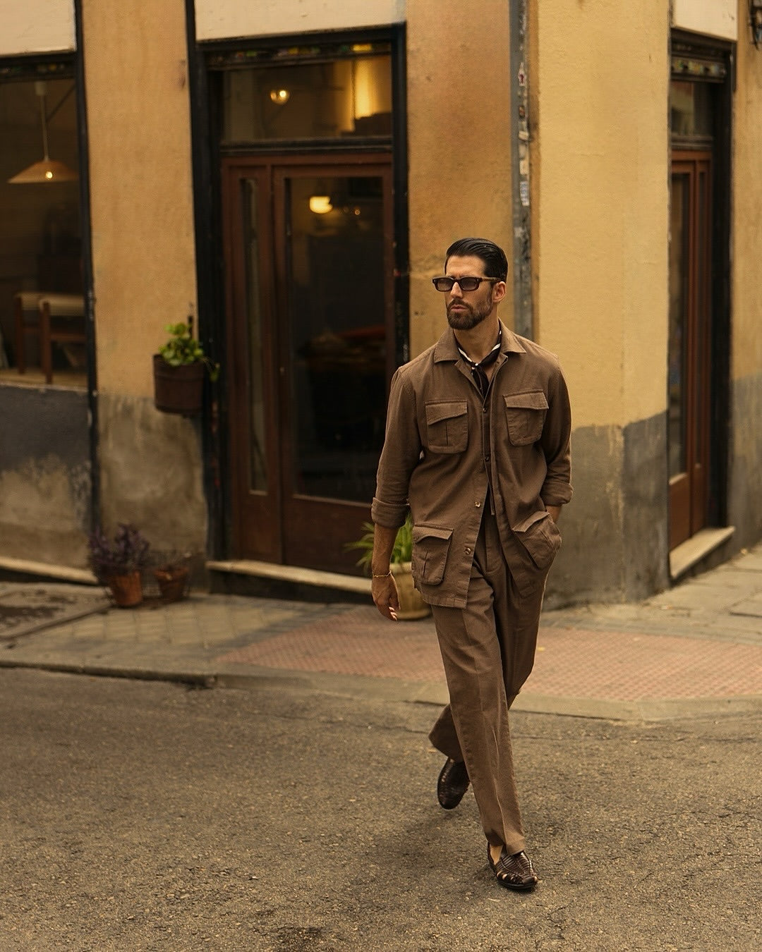 Linen Fresco Brown Pant - 4