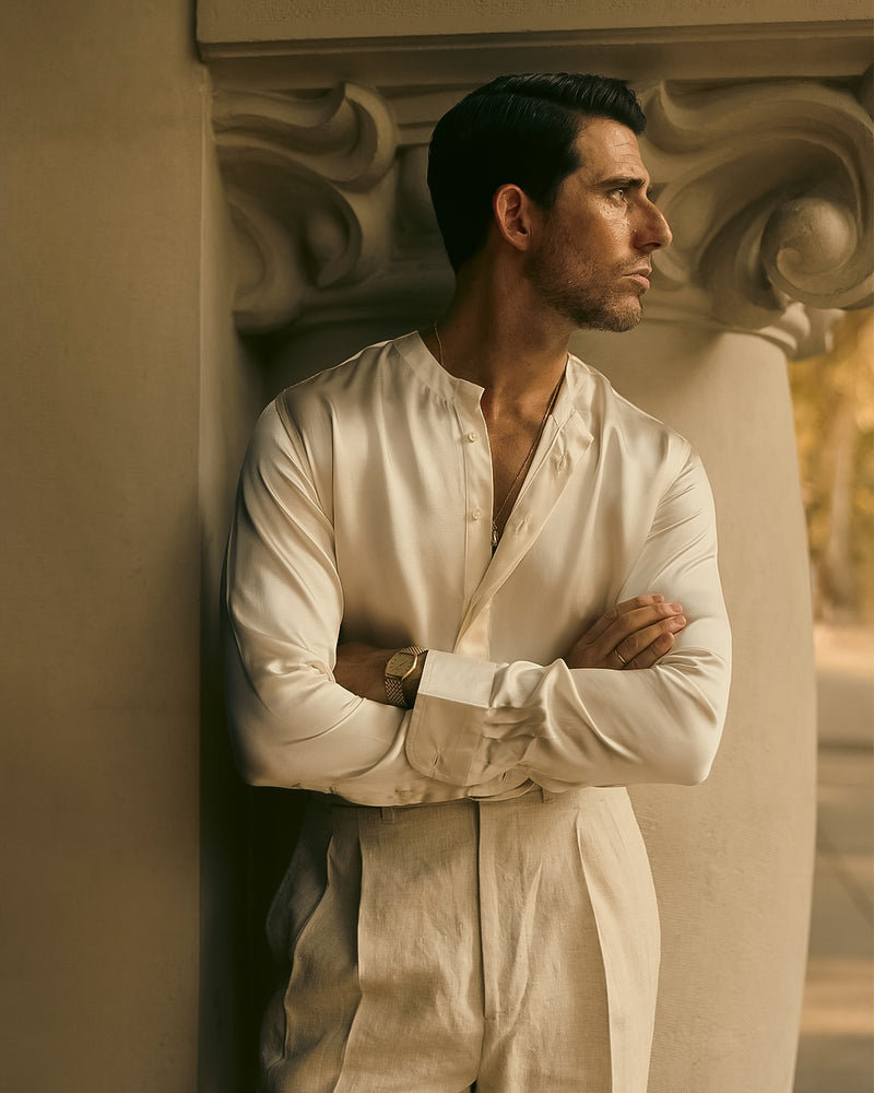 High Waisted Pants in Linen Suiting Muslin