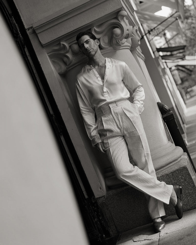 High Waisted Pants in Linen Suiting Muslin