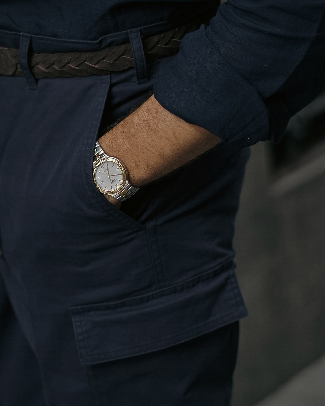 Navy Blue Linen Summer Shirt