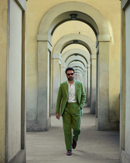 Linen Fern Green Suit