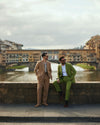 Linen Fresco Golden Brown Double Breasted Jacket