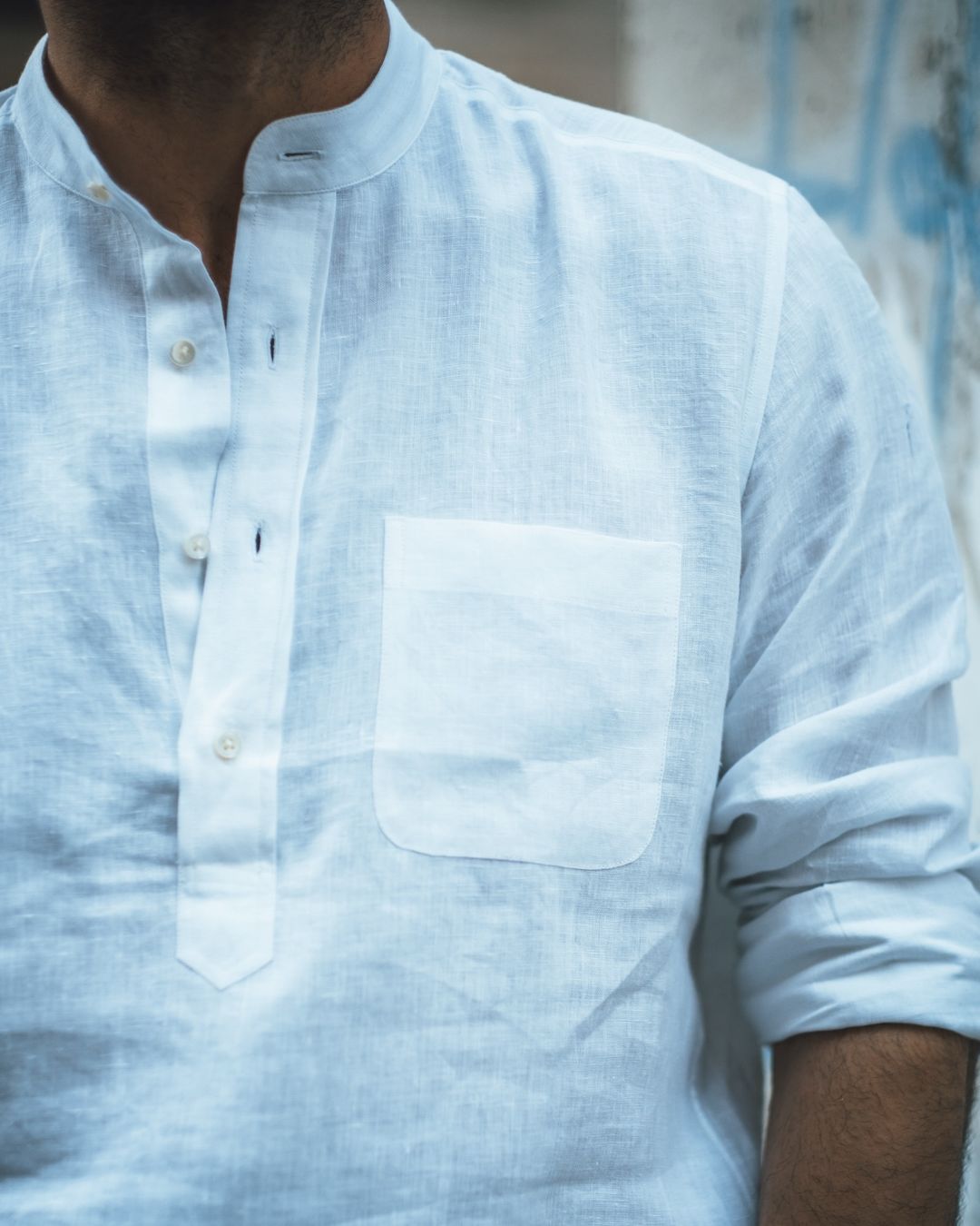 Crisp White Linen Summer Shirt