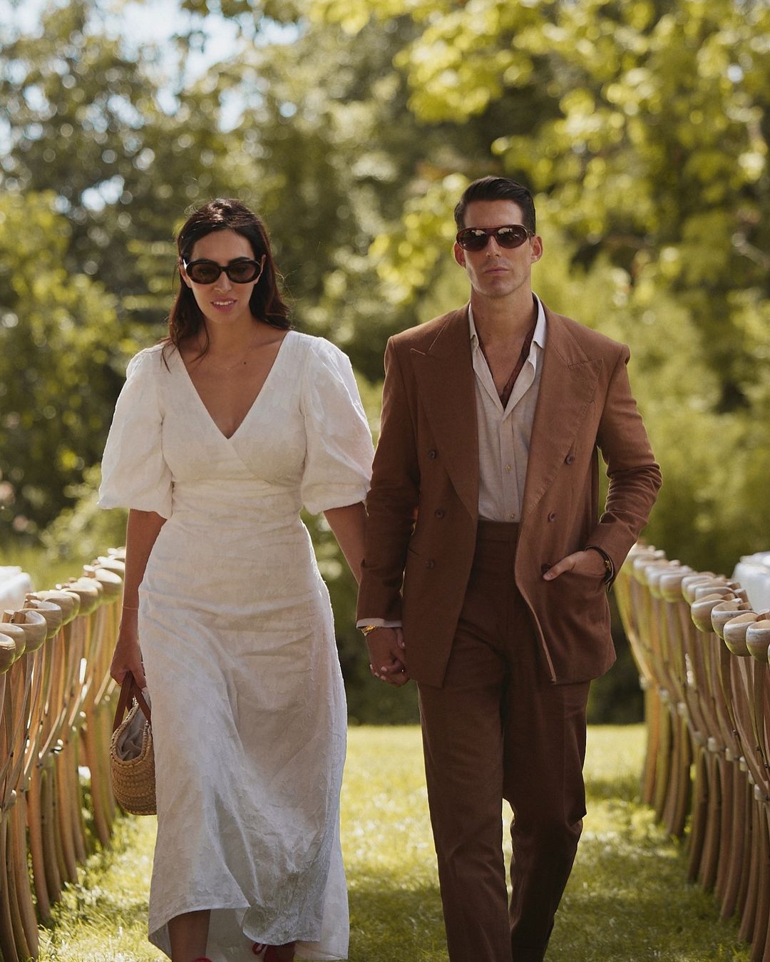 Linen Fresco Tobacco Double Breasted Suit - 5