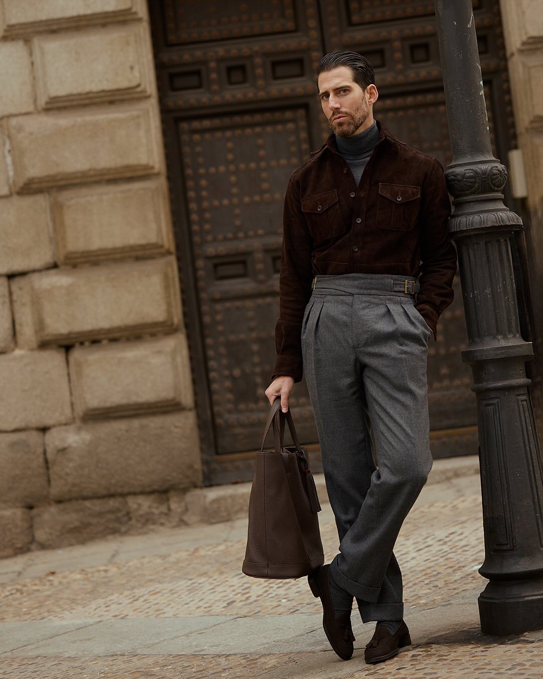 Brown Suede Leather Shirt