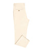 Side view of custom Genoa Chino pants for men by Luxire in ivory cream