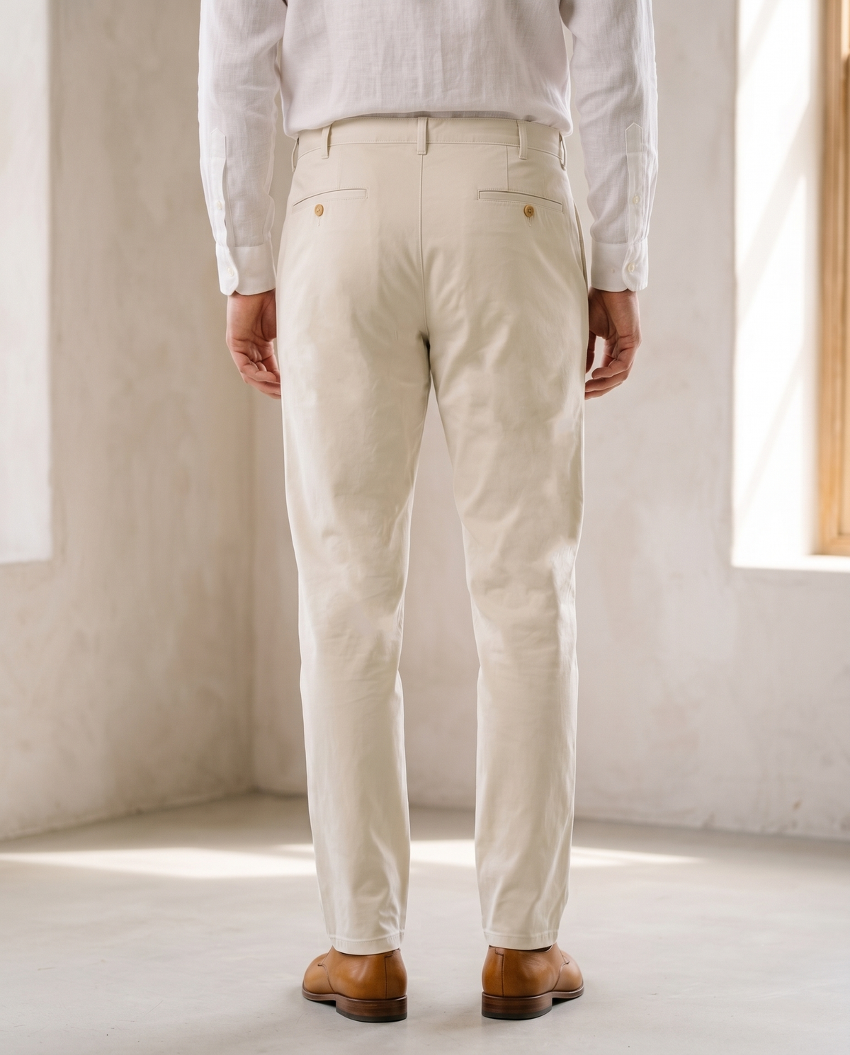 Genoa Ivory Cream Chino - 3