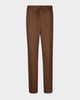 Front view of custom Genoa drawstring pants for men by Luxire in coffee brown