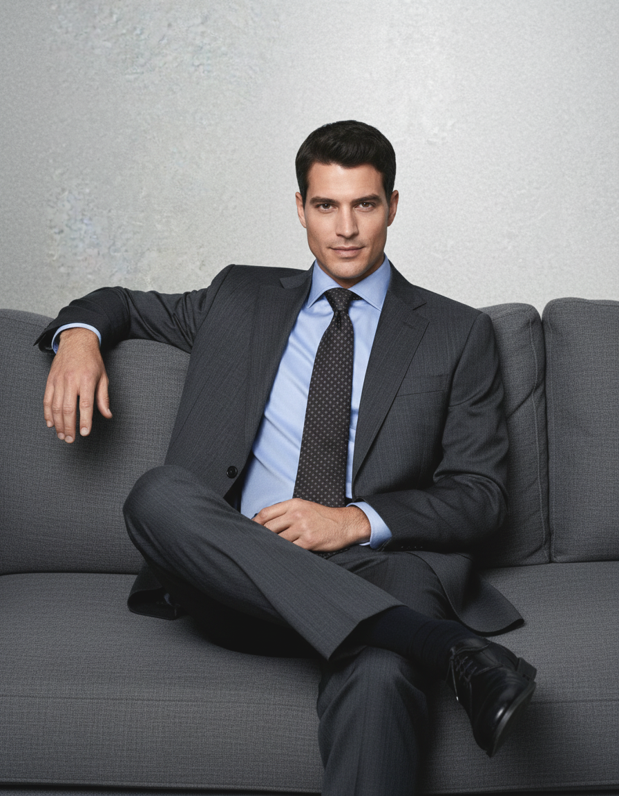 Washable Wool Suit: Dark Grey - 10