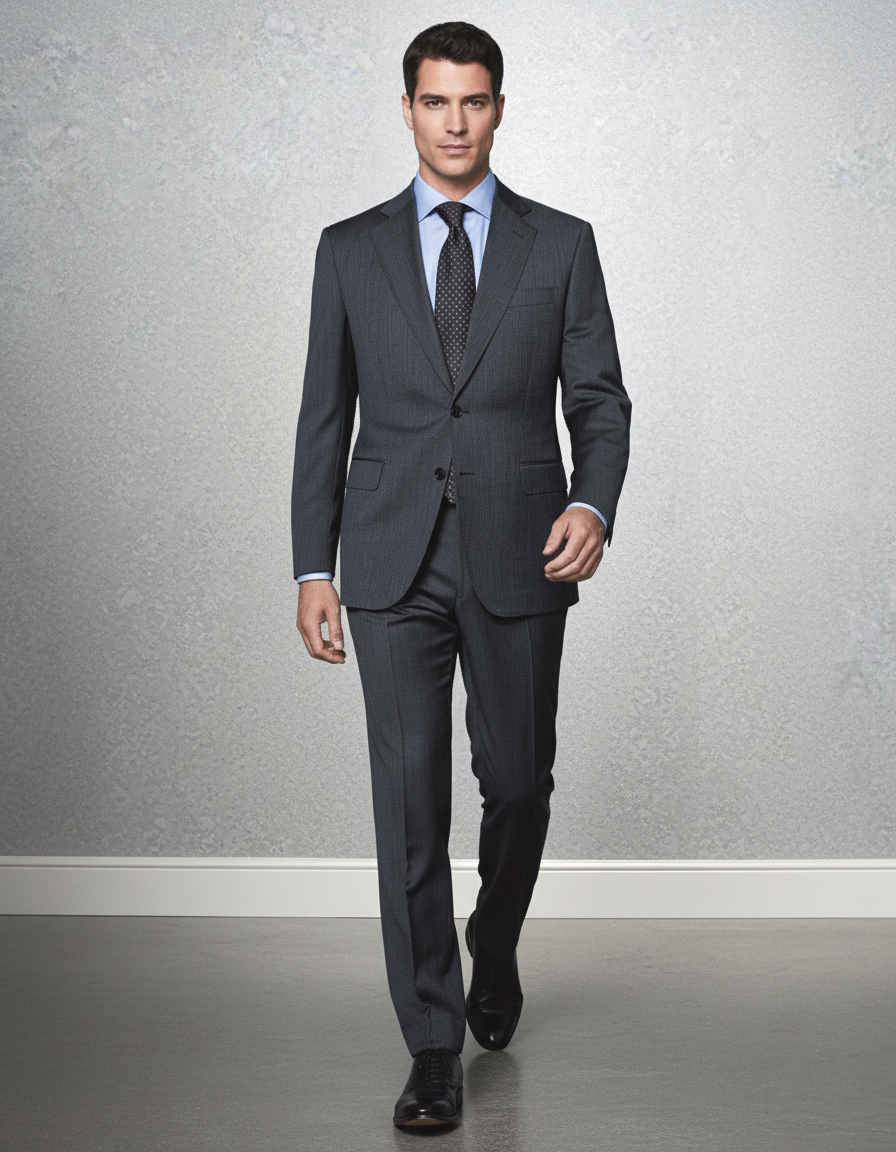 Washable Wool Suit: Dark Grey - 2