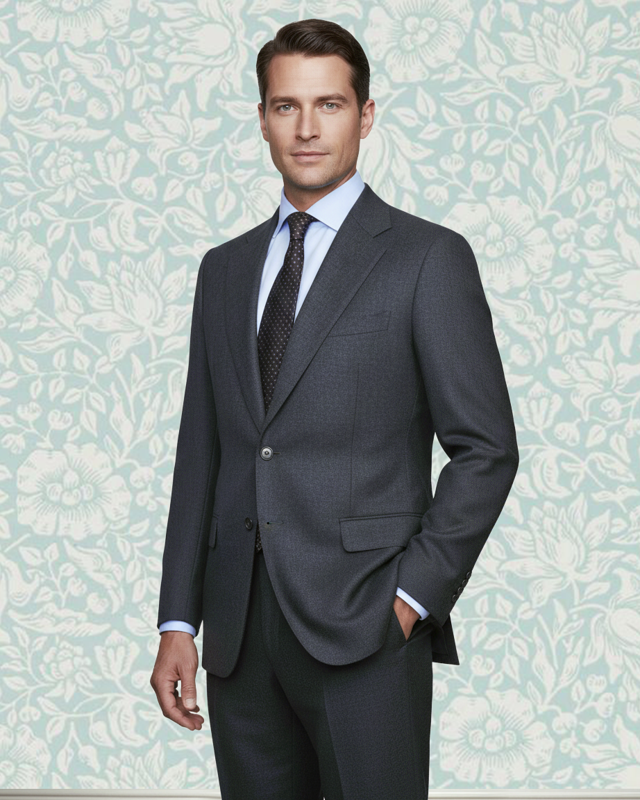 Dugdale Dark Grey Wool Flannel Suit - 2