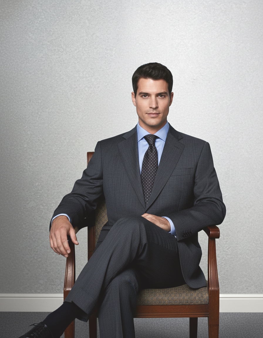 Washable Wool Suit: Dark Grey - 9