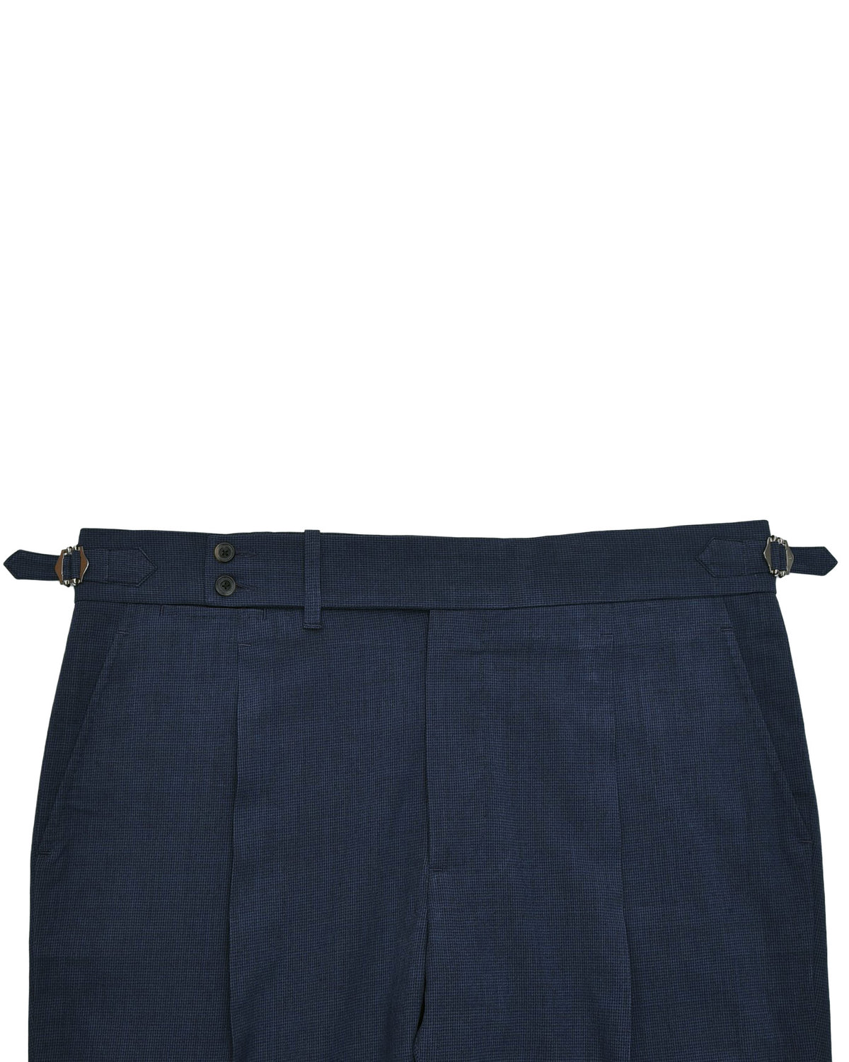 Sondrio: Linen Silk Houndstooth Blue - 3