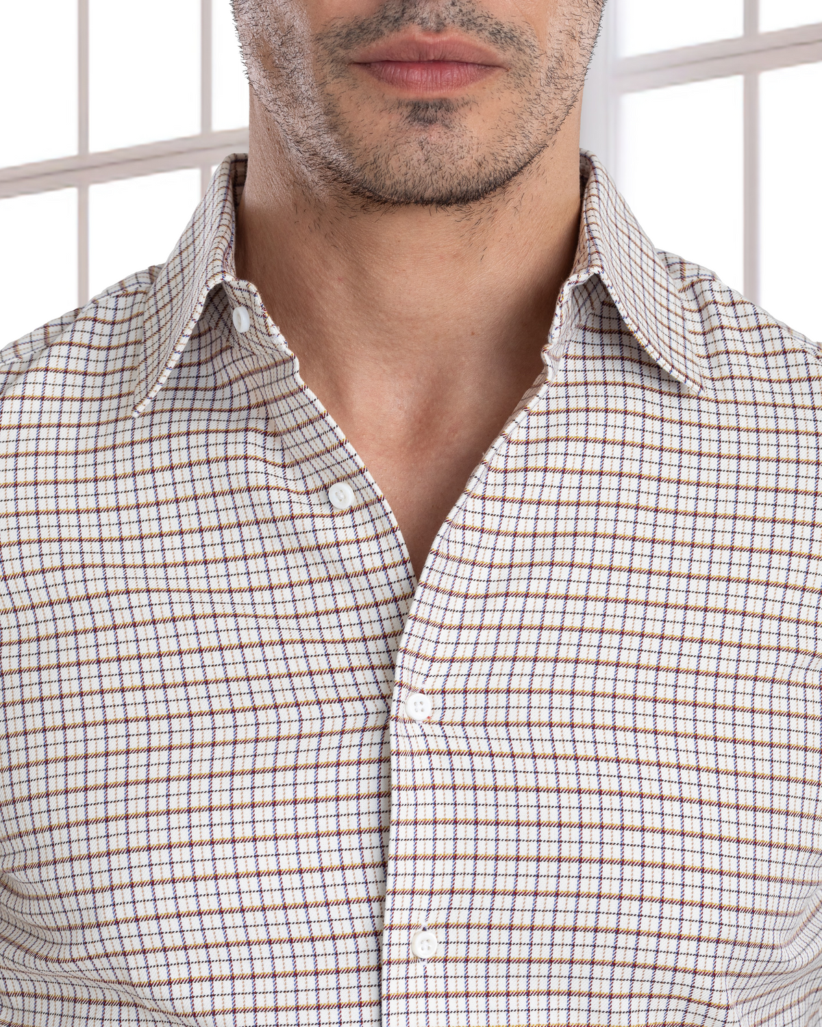Multi Coloured Tattersall Checks Twill Shirt - 4