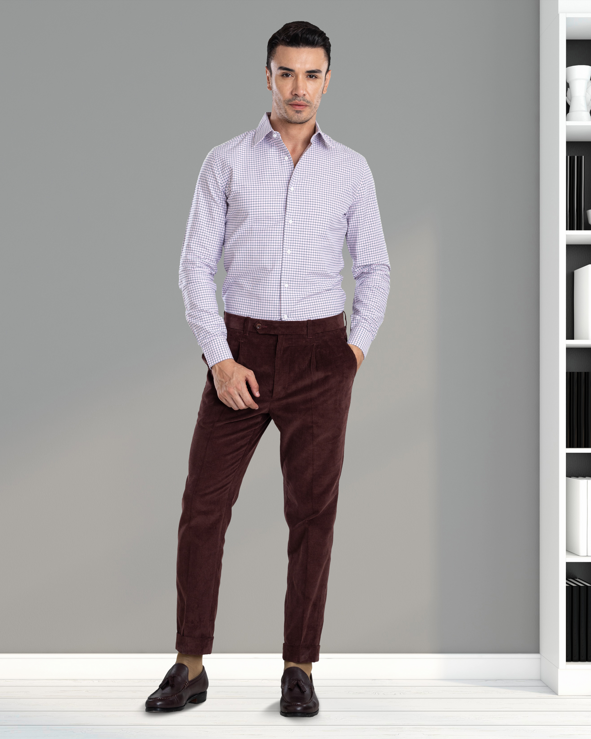 Navy Pink Tattersall Shirt - 4