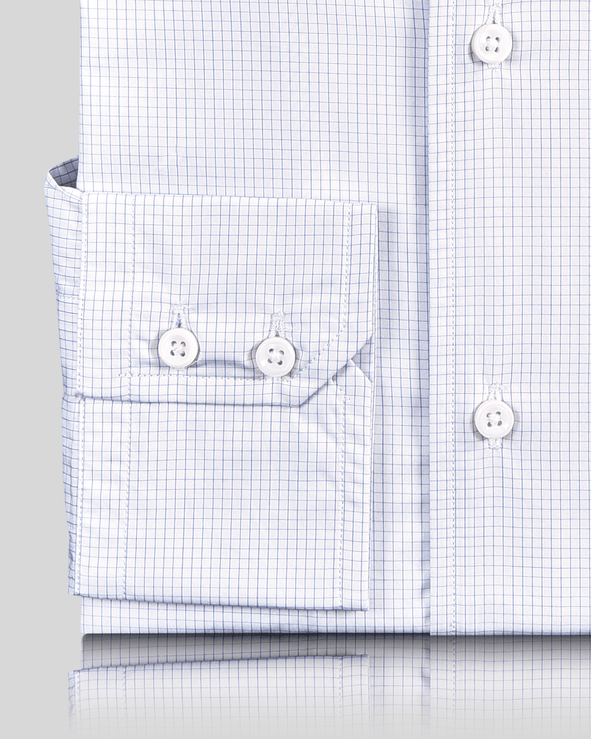 Brembana White Blue Graph Checks Shirt - 3