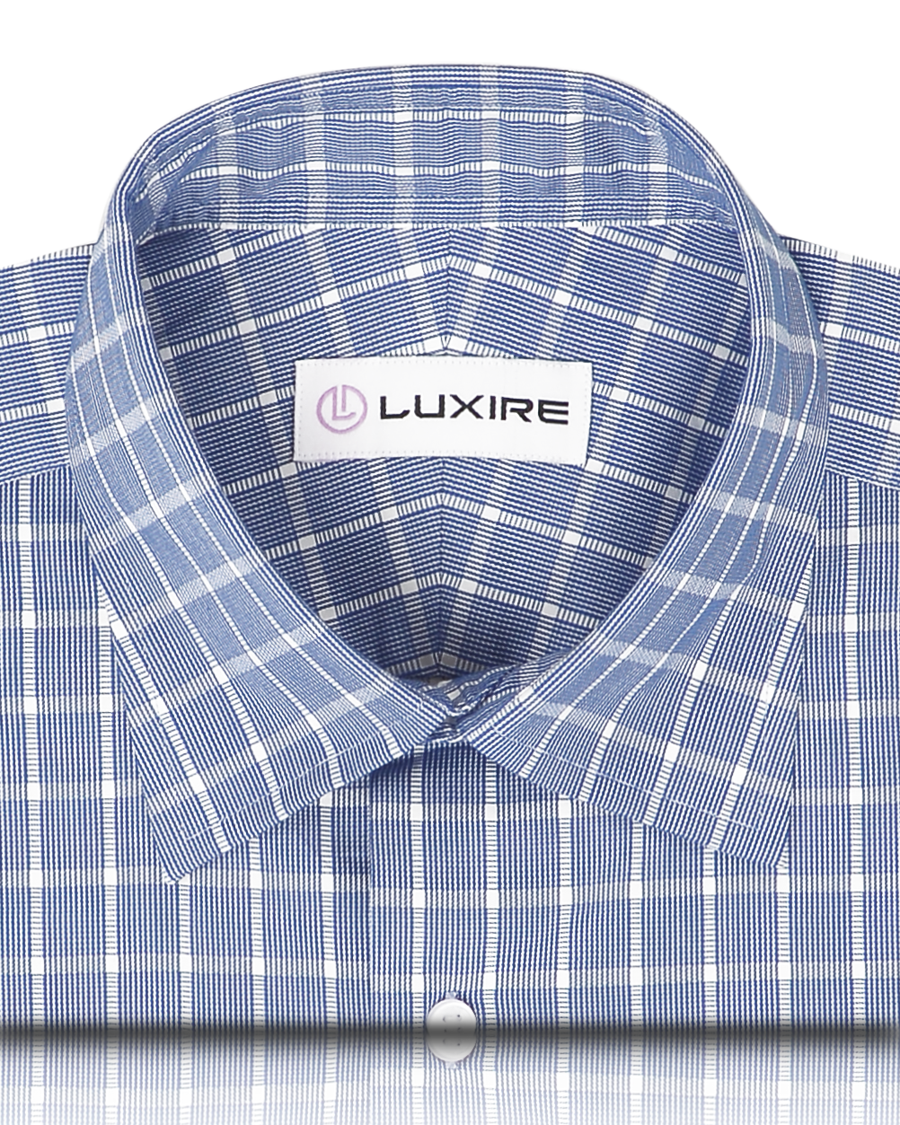 Navy Blue with White Grid Shirt - 2
