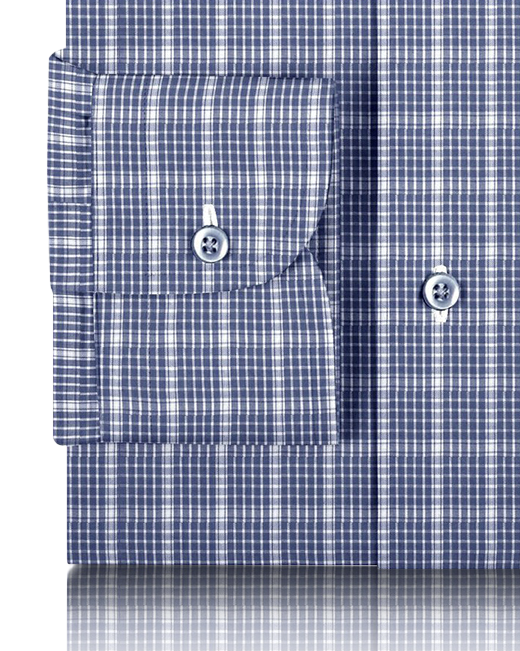 Dark Blue White Graph Checks Shirt - 3