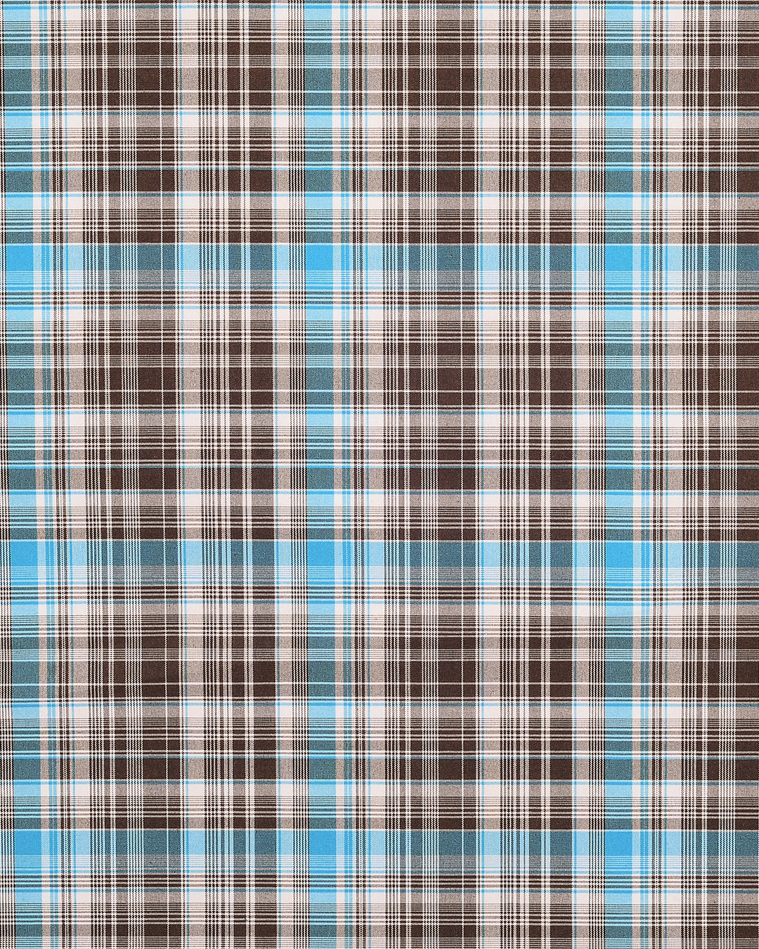 Choco Brown Aqua Checks Shirt - 4