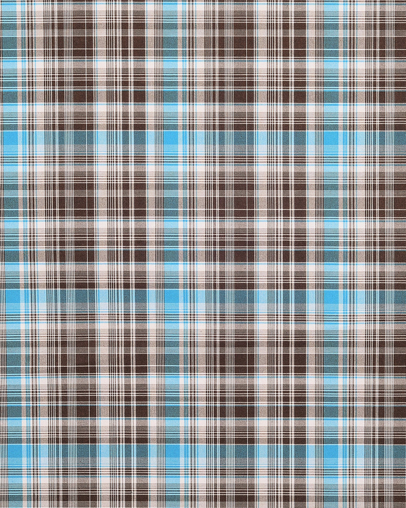 Choco Brown Aqua Checks Shirt