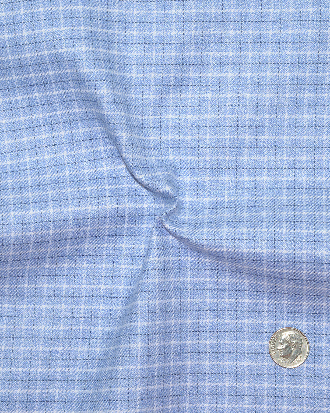 Dark Blue Light Blue & White Tattersall Checks - 5