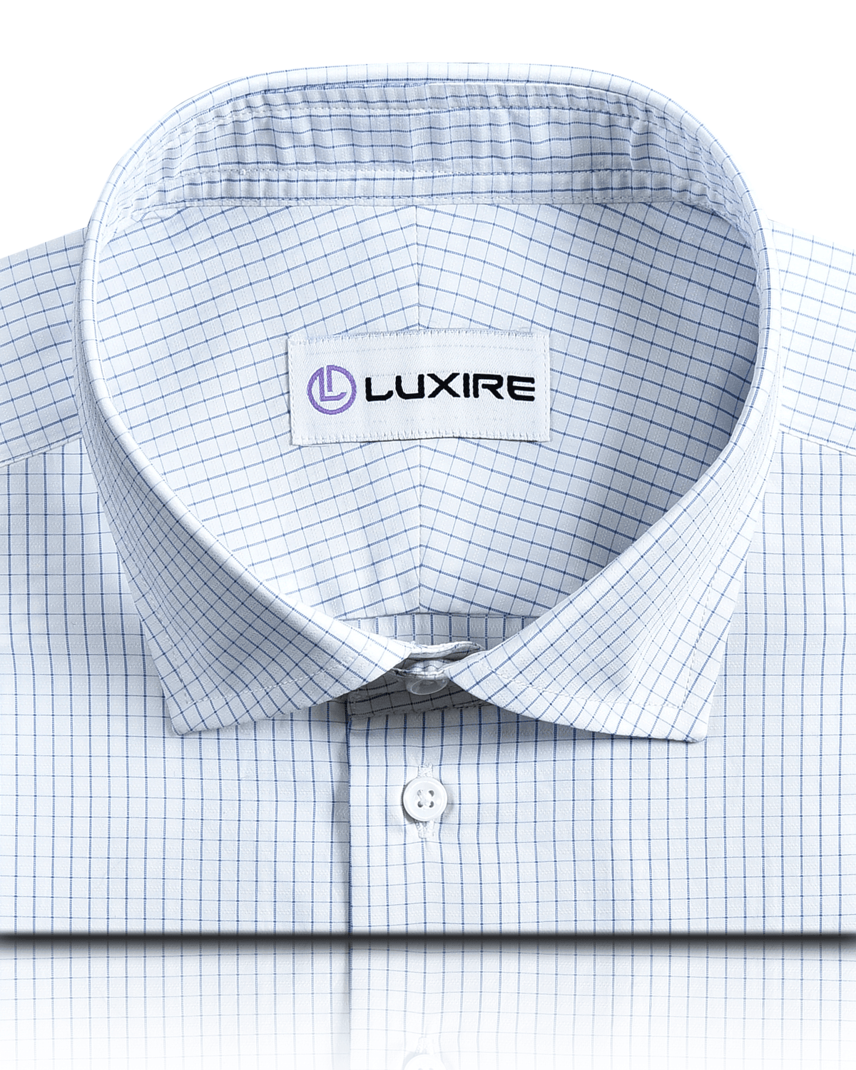 A Touch of Silk:Blue Graph Checks: Natural Wrinkle Free - 2