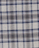 Closeup view of custom check shirts for men by Luxire dark gull grey and navy