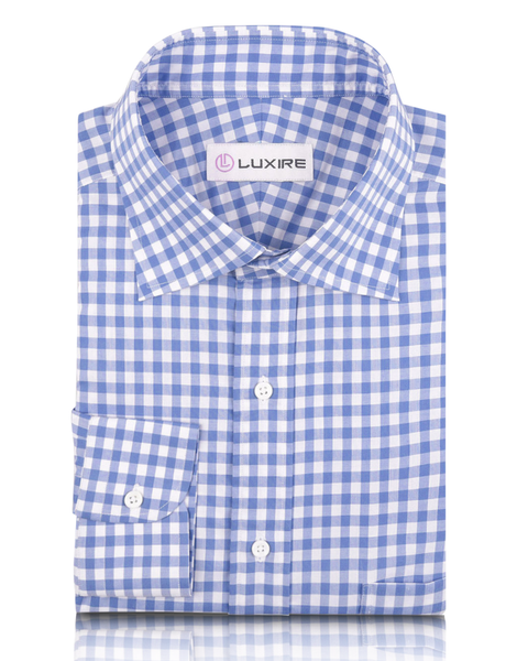 Ultramarine Light Blue Checks on White