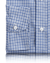 Tattersall Multi Size Navy Checks on White Shirt