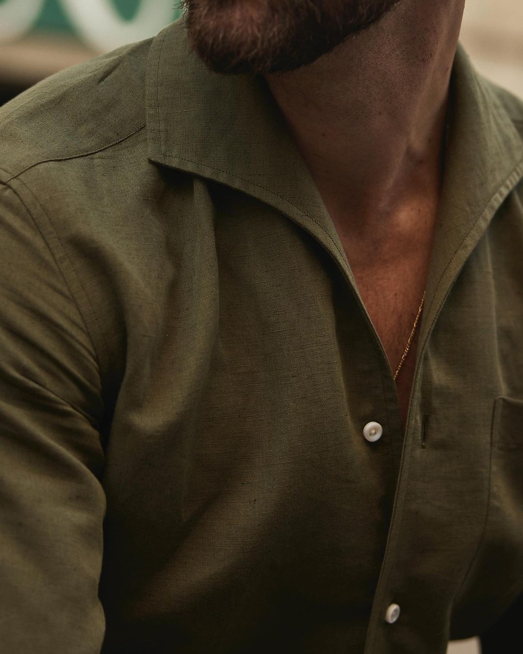 Gurkha Pant in Linen Cotton Canvas: Olive - 7
