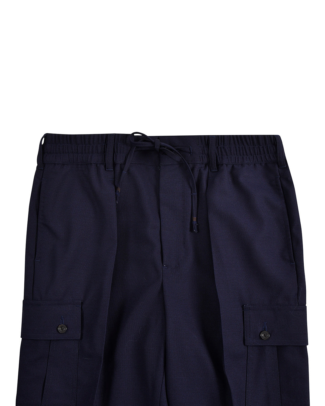 Front view of custom cargo pants for men by Luxire in navy