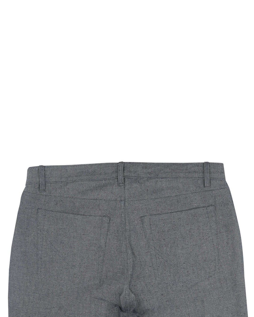 Denim: Navy Grey Slub Herringbone Jeans - 4