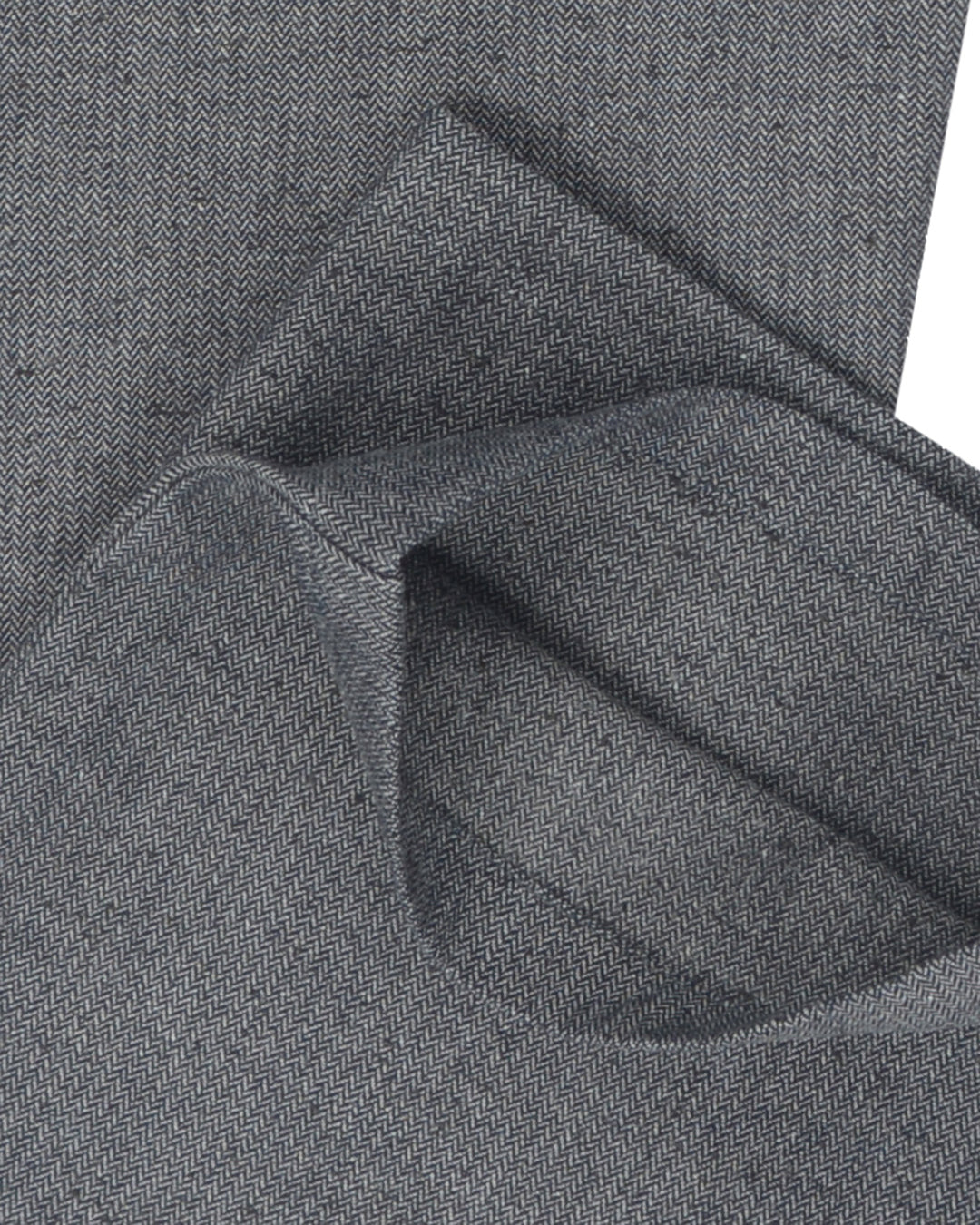 Denim: Navy Grey Slub Herringbone Jeans - 5