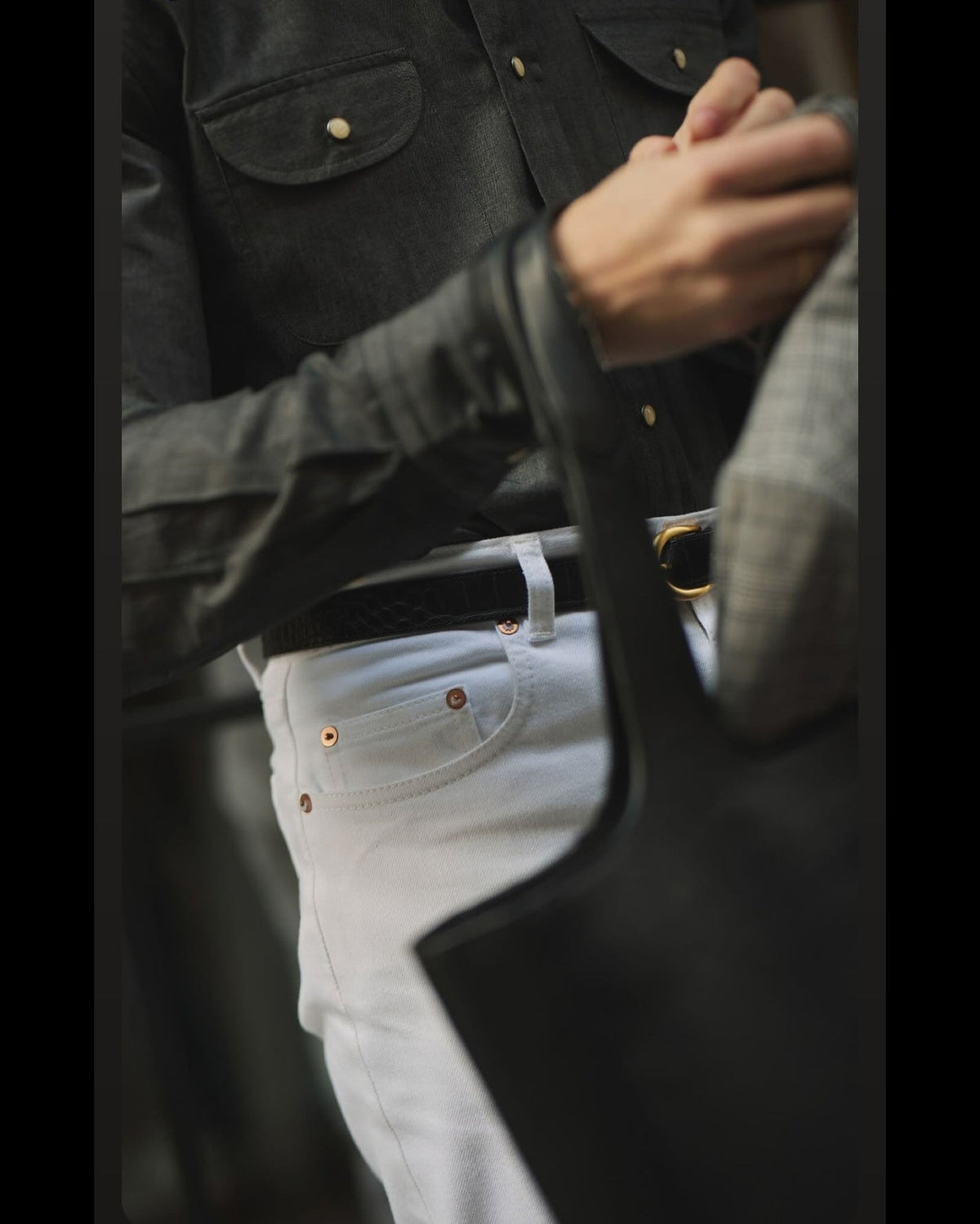 White Heavy Twill Jeans - 10