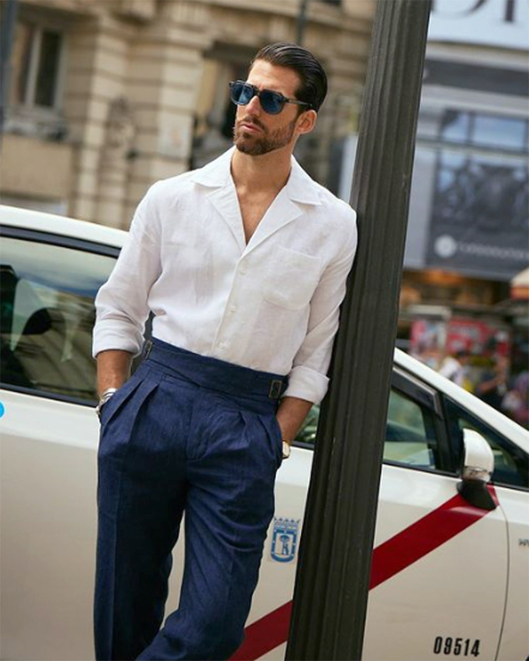 Gurkha Pants in Linen Dark Indigo - 4