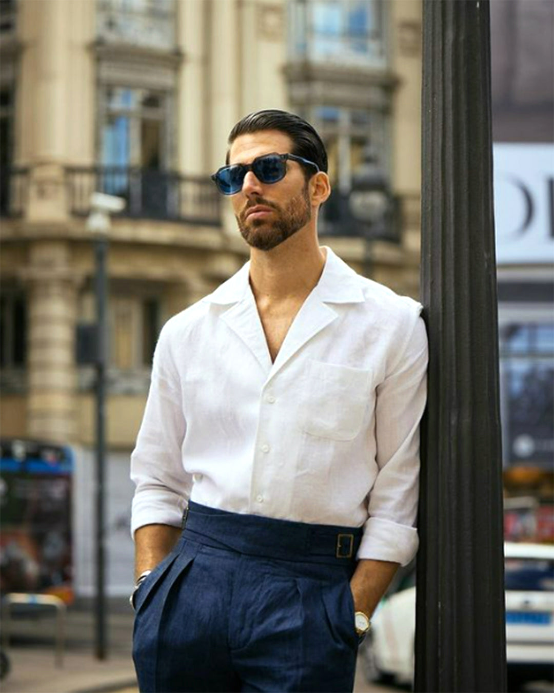 Gurkha Pants in Linen Dark Indigo - 3