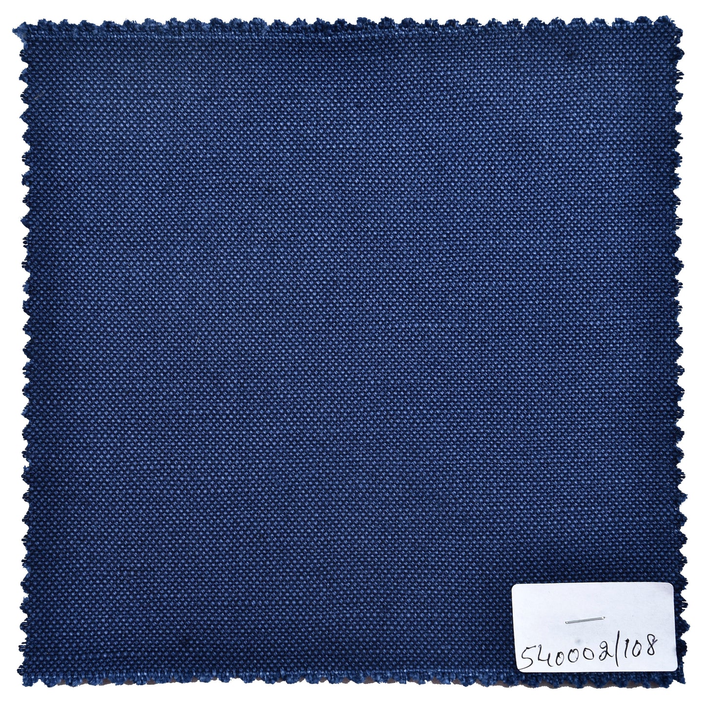 Close up fabric of custom linen canvas pants for men by Luxire in indigo blue