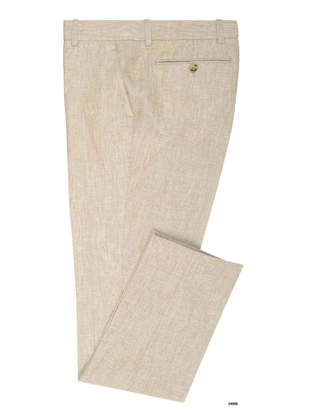 Linen: Natural Ecru Dress Pant - 1