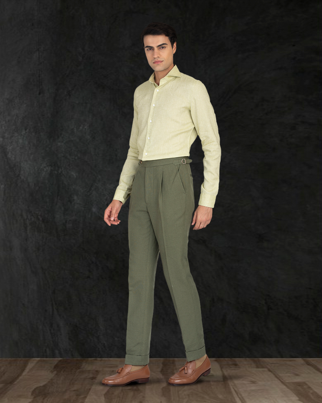 Linen Cotton Canvas: Olive Pant - 4