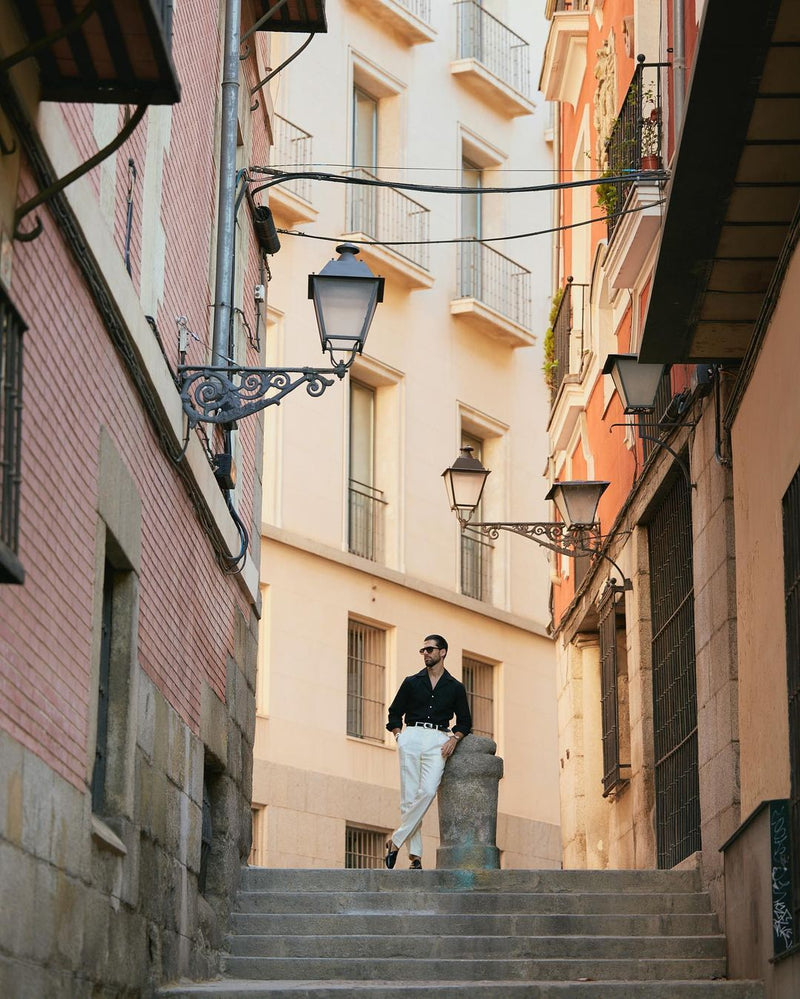 Pleated Cream Linen Pant