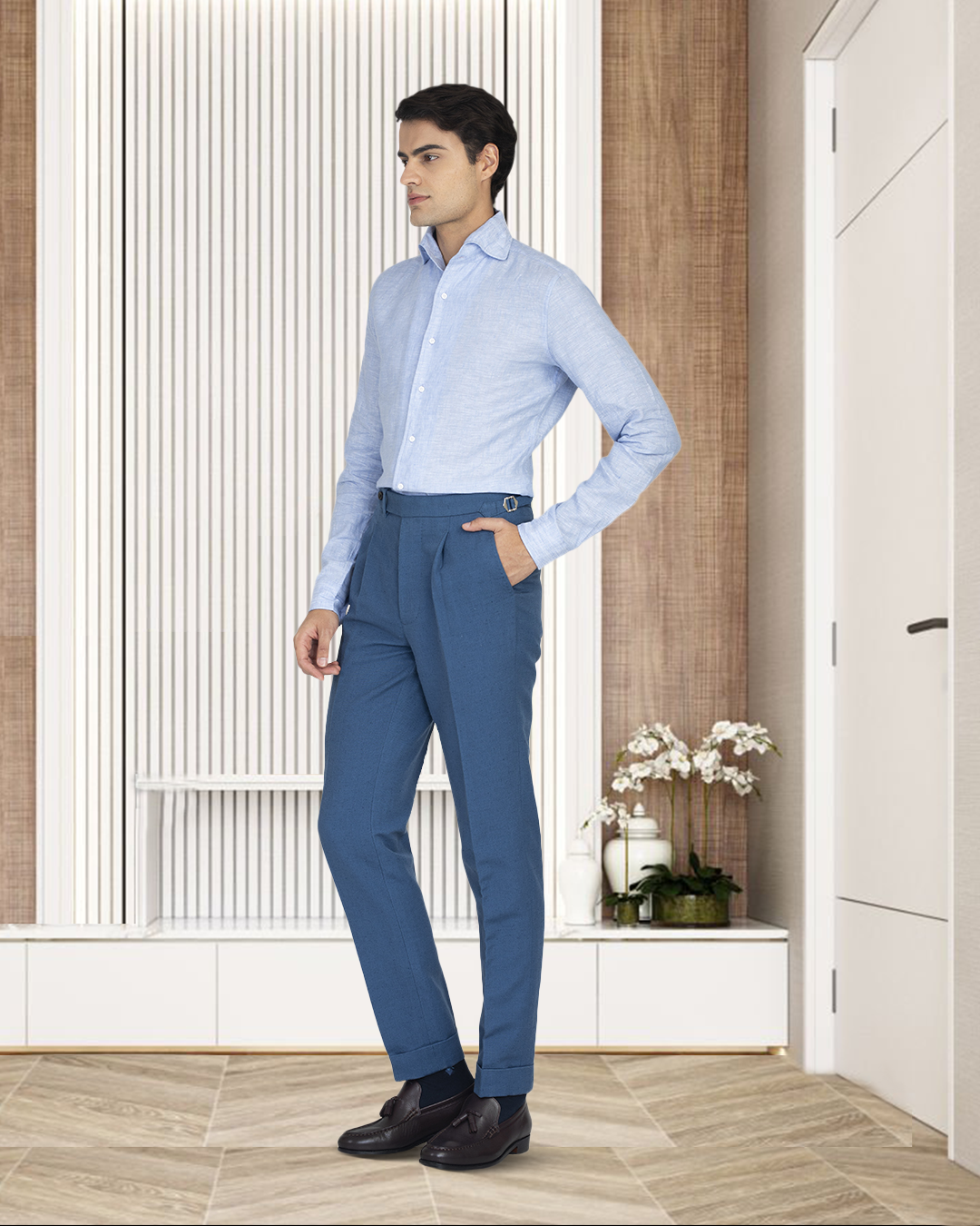 Linen Cotton Canvas: Steel Blue - 3