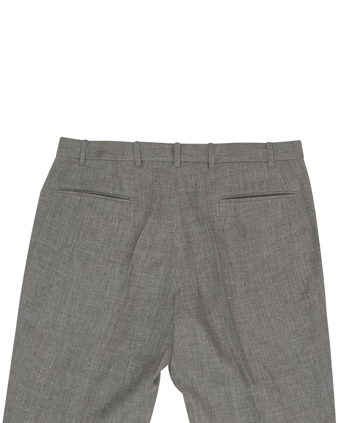 Back view of custom linen pants for men by Luxire in stone grey