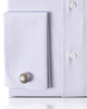 Cuff of the custom oxford shirt for men by Luxire in faint blue pinpoint