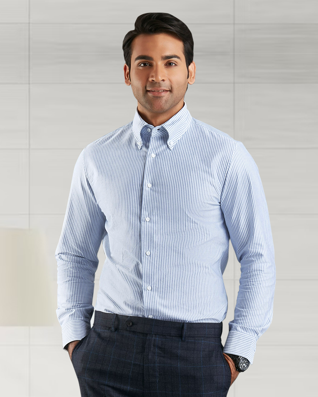 Navy University Stripes Oxford Shirt - 2
