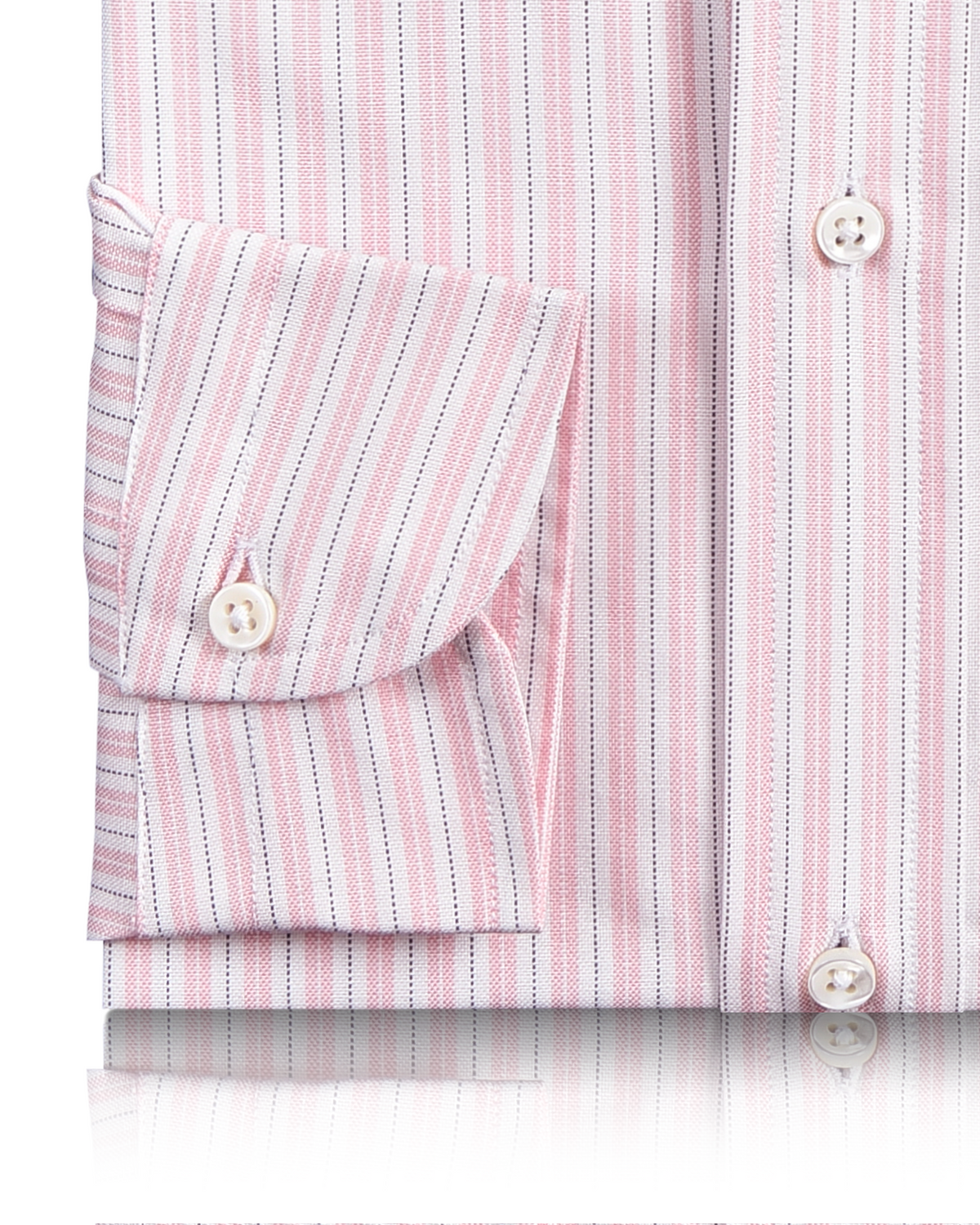 Alumo Oxford Soft Pink and Navy Alternate Stripes - 3