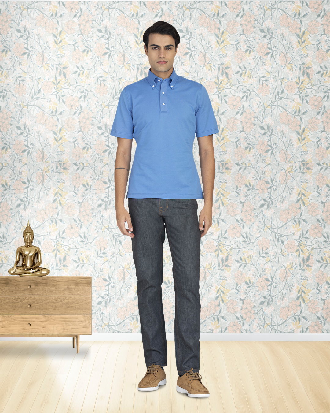 Blue Soft Polo T-Shirt - 3
