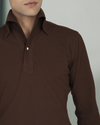 Brown Pique Polo T-Shirt