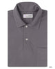 Front of the custom oxford polo shirt for men by Luxire in flint grey