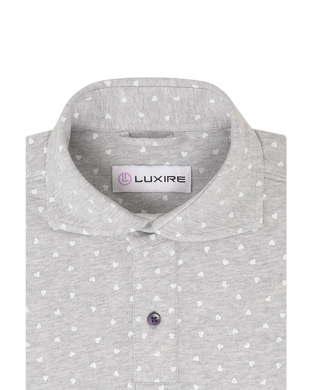 White Heart Print On Grey T-shirt - 2